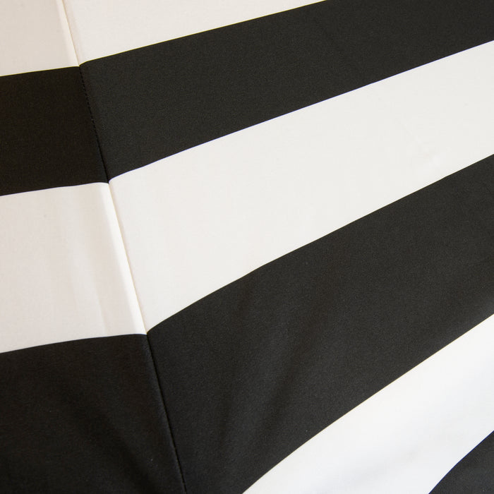 Deluxe 8 ft Black and White Stripe Patio & Beach Umbrella with Travel Bag